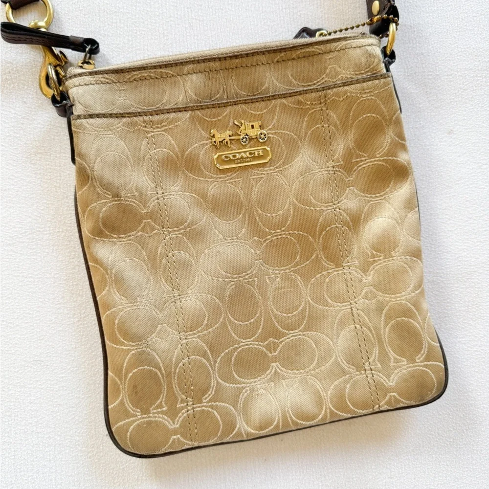 Coach Beige Signature Crossbody Bag
